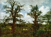 Caspar David Friedrich Landscape with Oak Trees and a Hunter Sweden oil painting reproduction